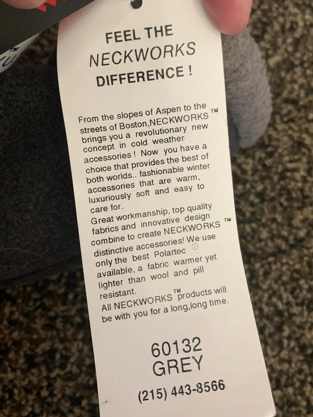 Neck Works Dark Gray Fleece Scarf and Mittens Set NWT